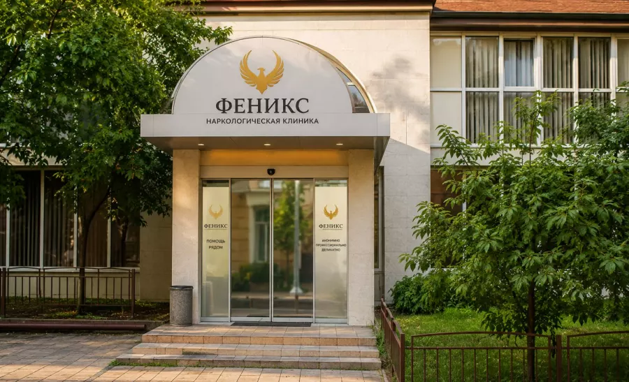 Вход в наркологическую клинику «Феникс» в Барыше